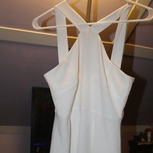 Wrap Around The Neck White Mini Dress